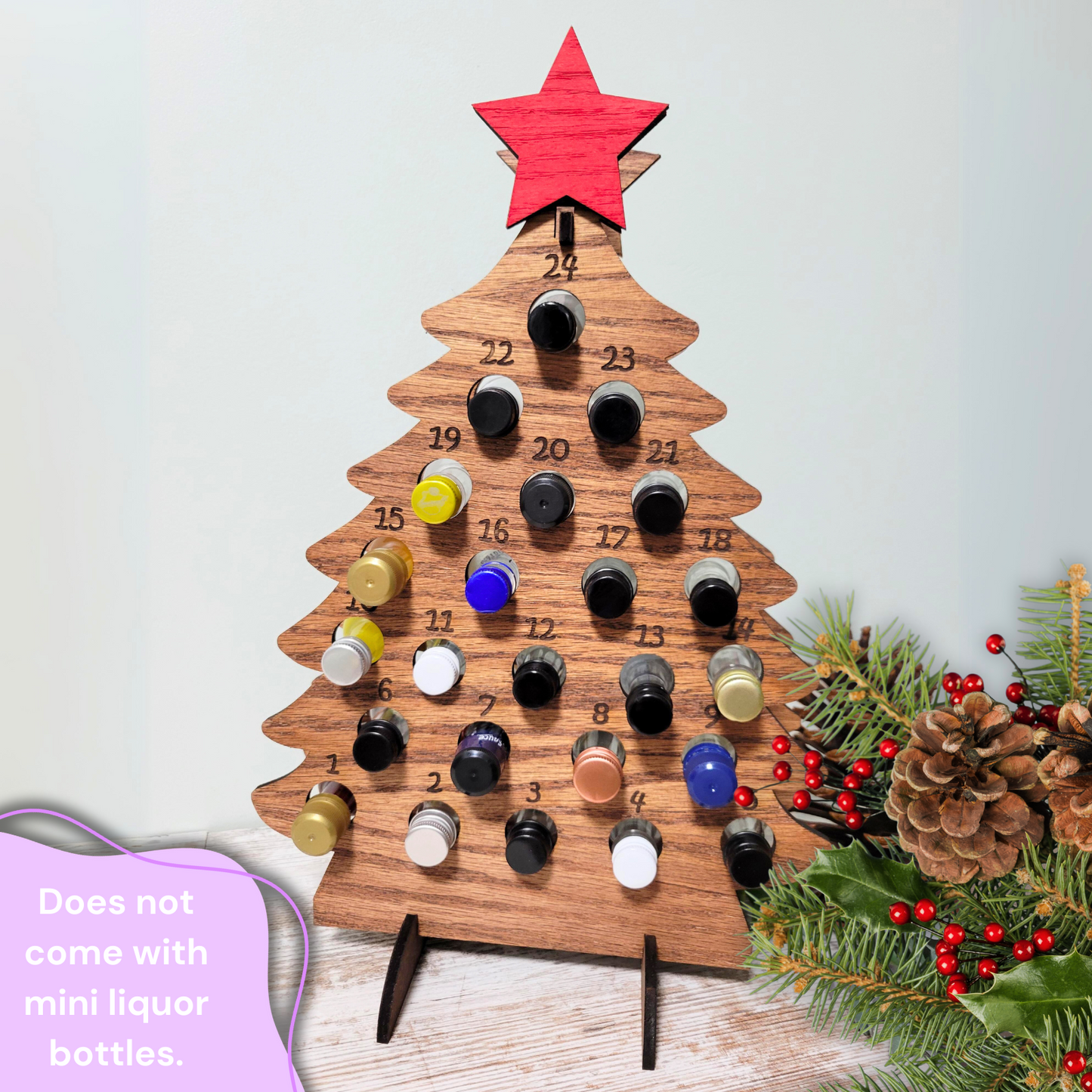 BOHO Adult Advent Christmas Calendar for Mini Liquor Bottles