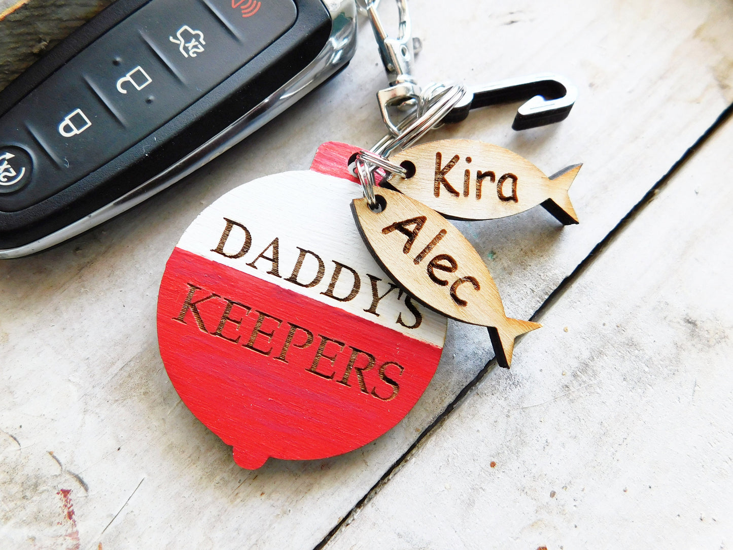Daddy's Keepers Fishing Bobber Keychain