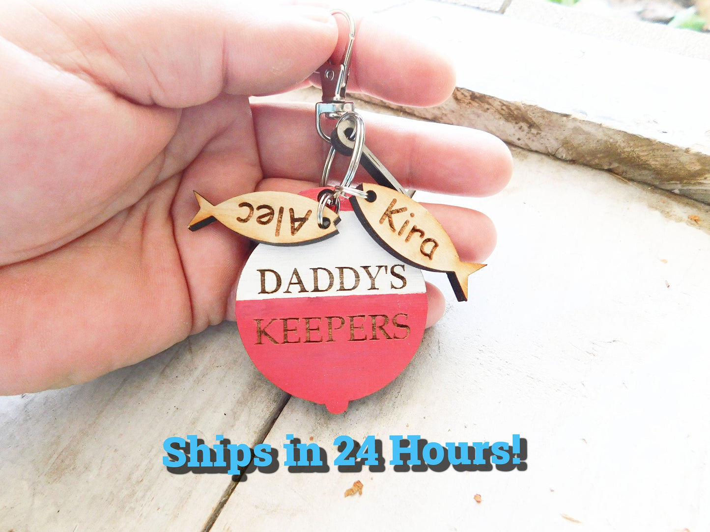 Daddy's Keepers Fishing Bobber Keychain