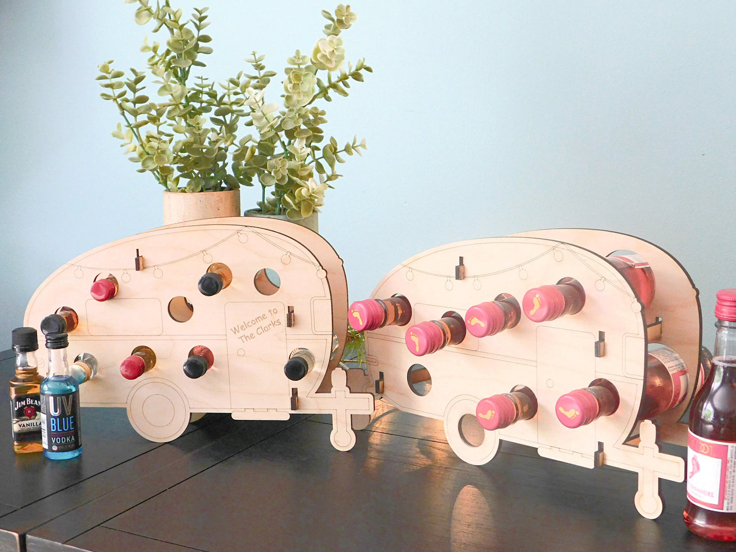 Personalized Tipsy Camper for mini liquor or wine bottles