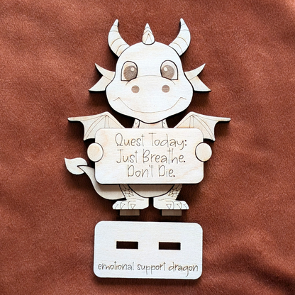 Emotional Support Desk Animal, Desk Decor, Wooden Craft, DIY