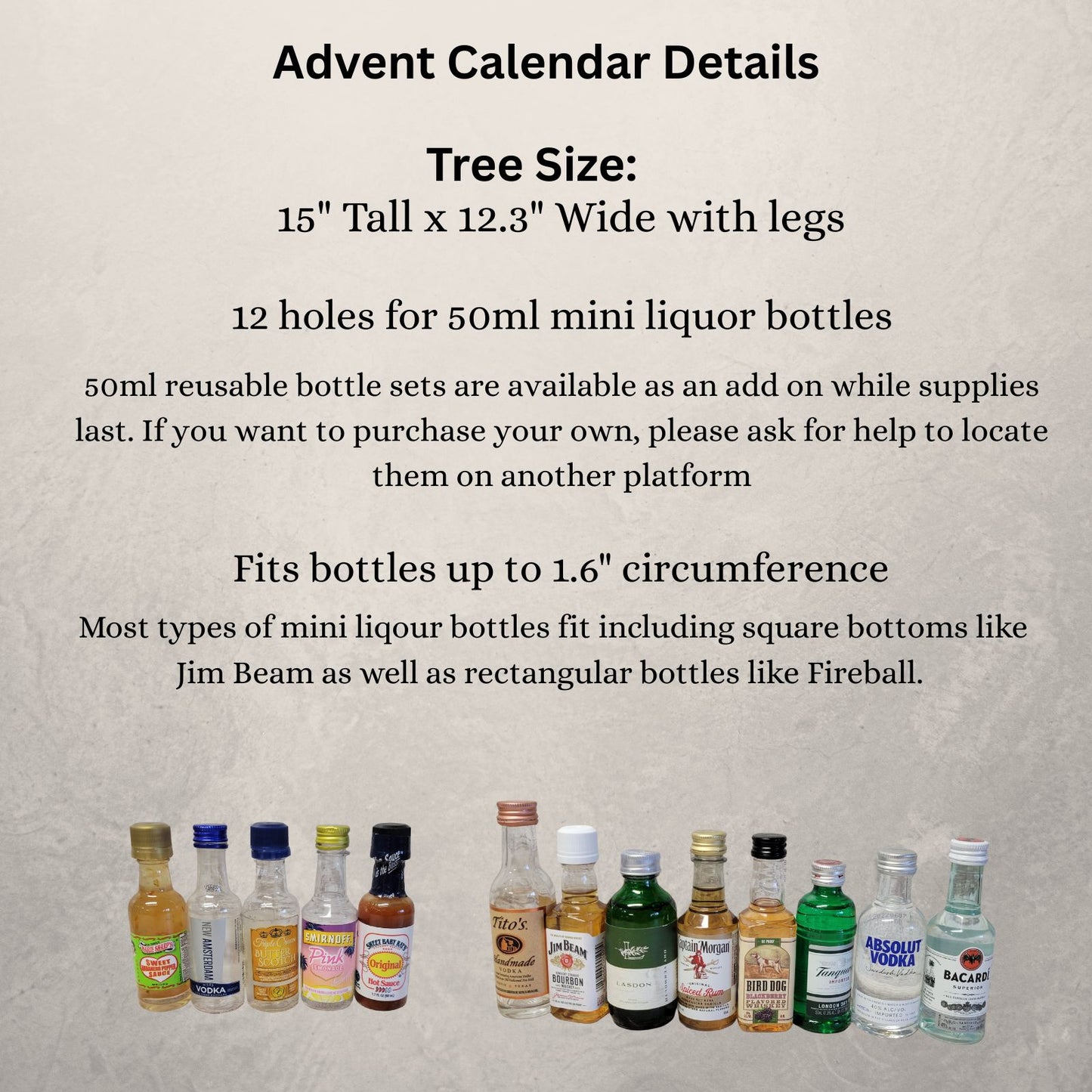 12 Days of Christmas Advent Calendar for Mini Liquor Bottles
