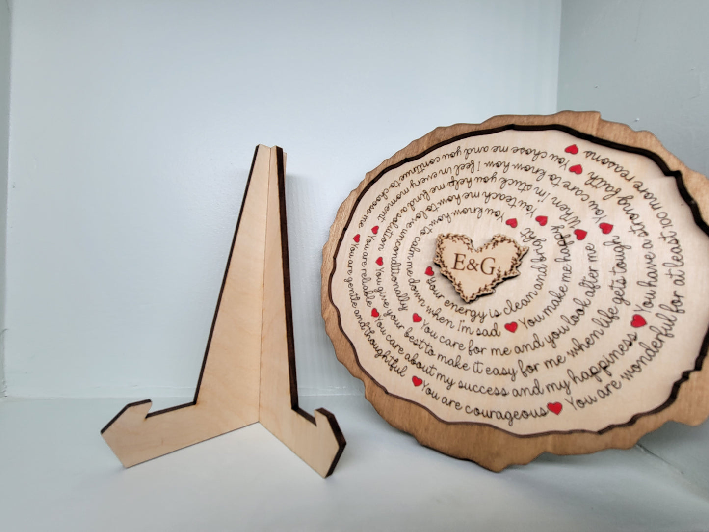 Personalized Reasons Why I Love You Log Heart Sign or Ring Tray for Valentine's Day