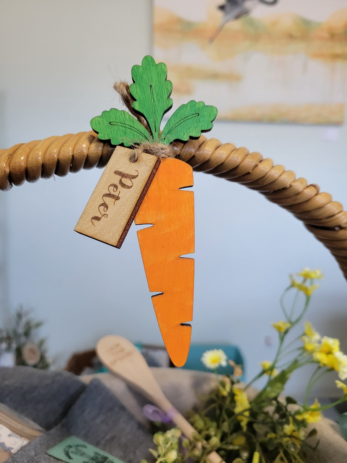 Personalized Easter Basket Carrot Tag
