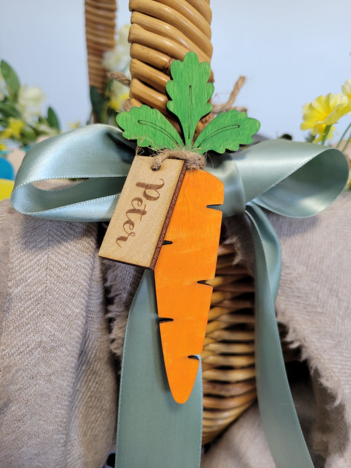 Personalized Easter Basket Carrot Tag