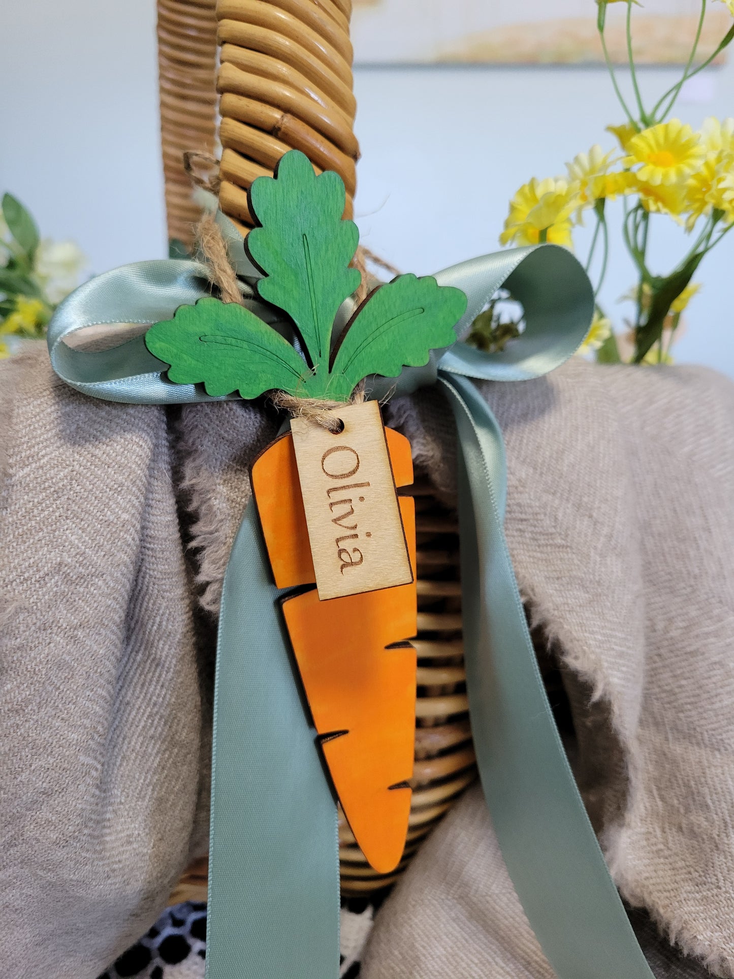 Personalized Easter Basket Carrot Tag