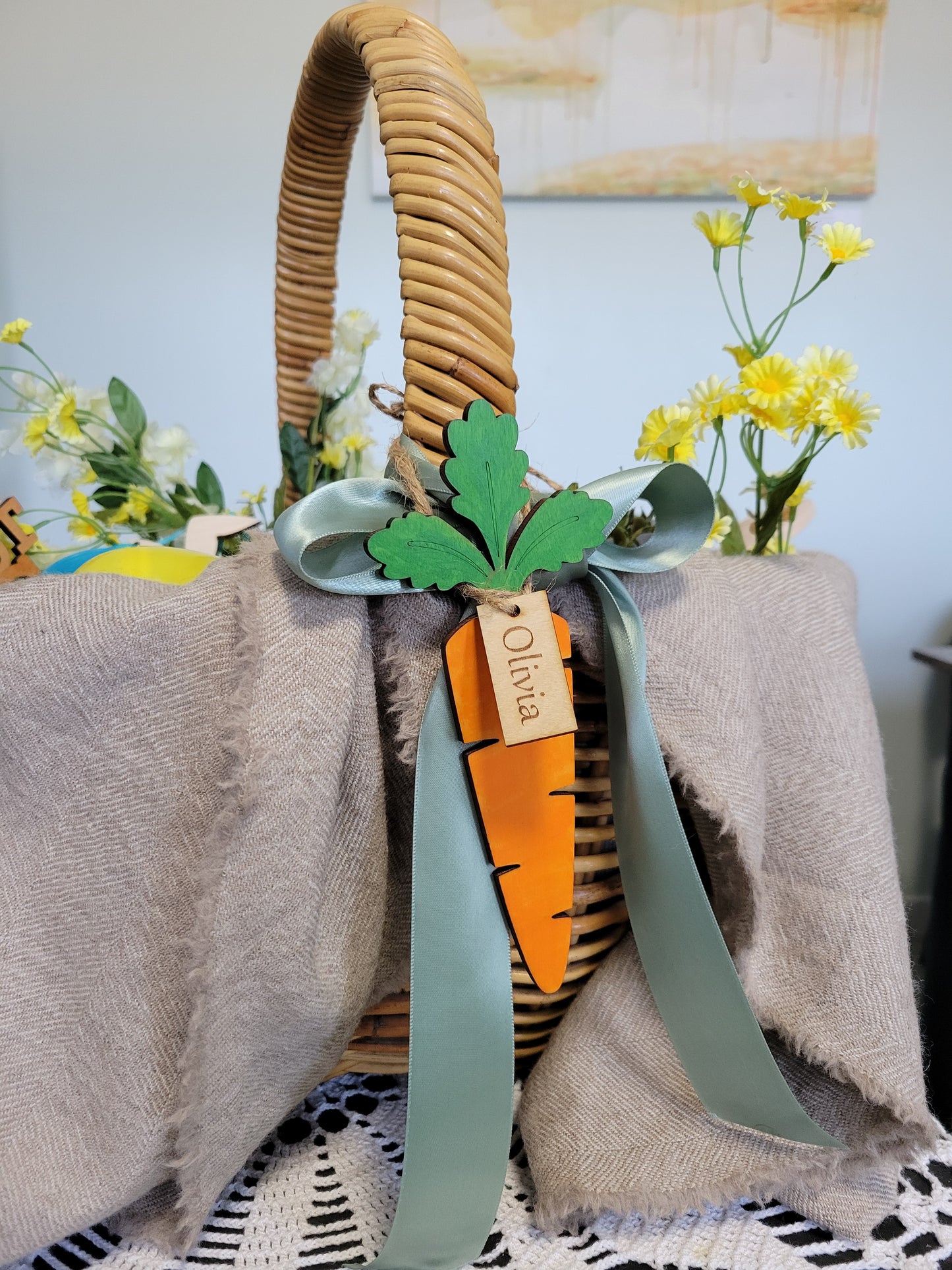 Personalized Easter Basket Carrot Tag