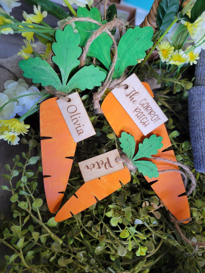 Personalized Easter Basket Carrot Tag
