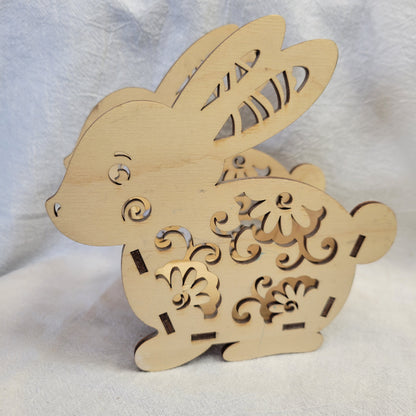 Wooden Bunny Easter Basket