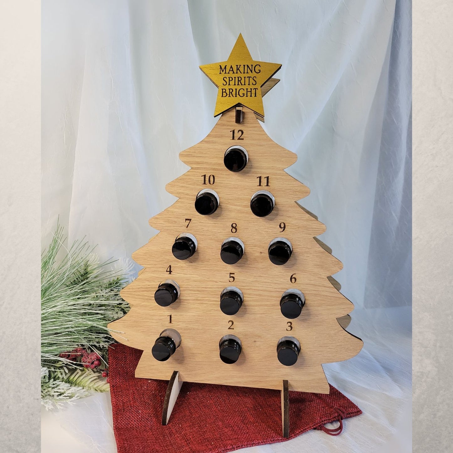 12 Days of Christmas Advent Calendar for Mini Liquor Bottles