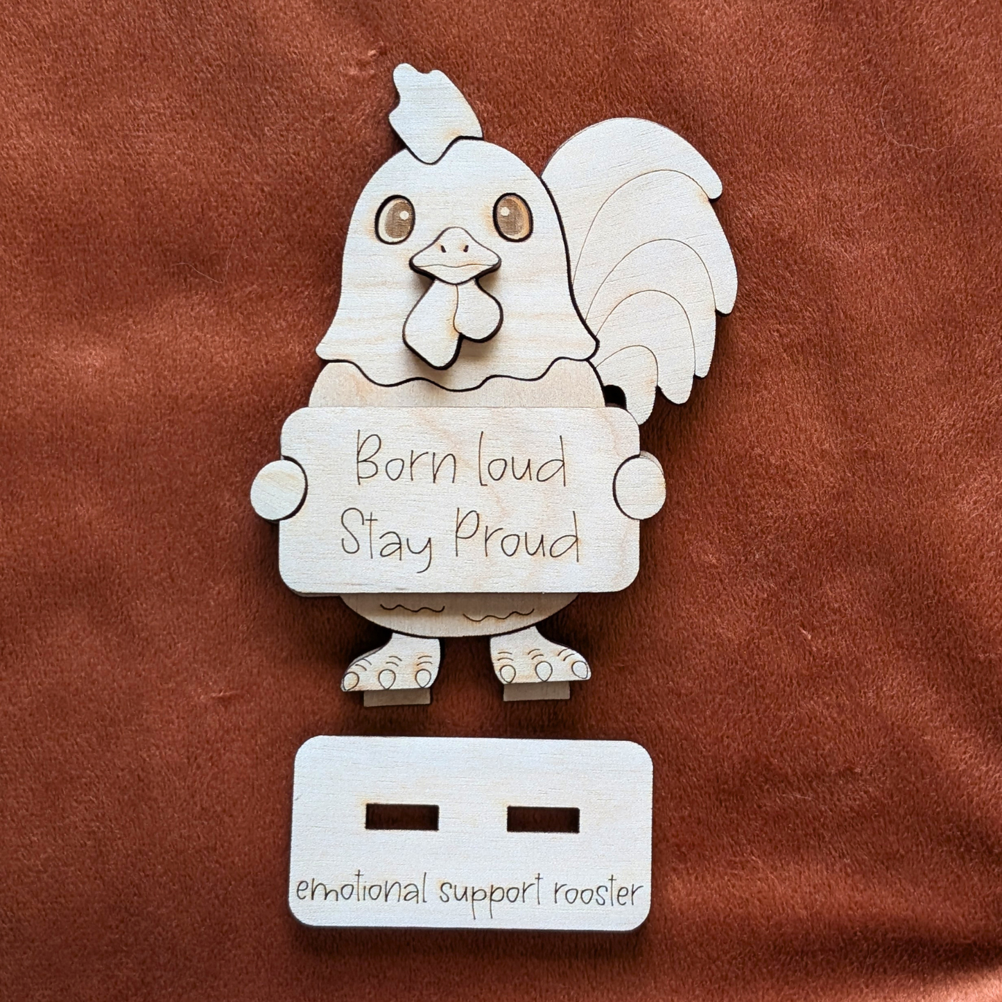 Emotional Support Desk Animal, Desk Decor, Wooden Craft, DIY