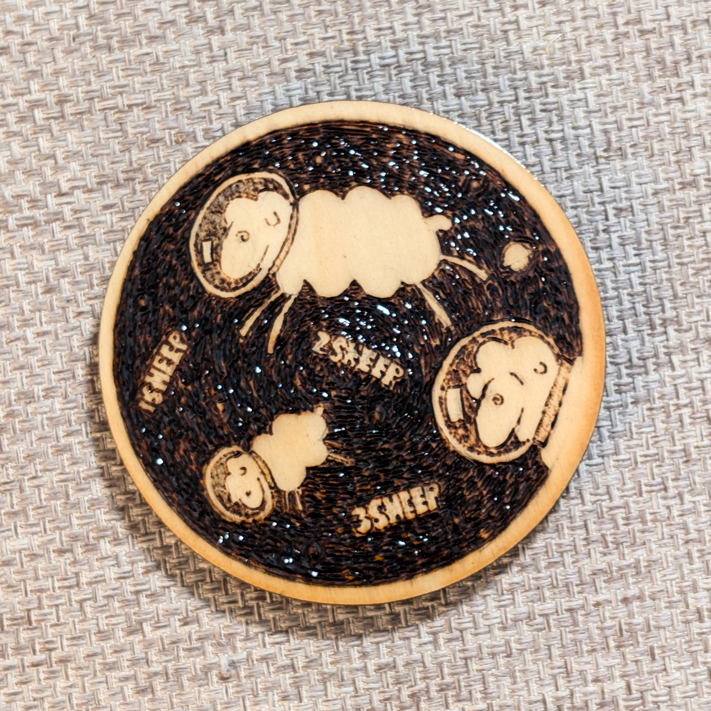 Single Coasters (Wood-Burned)