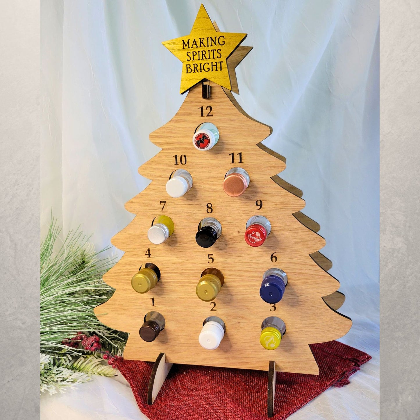 12 Days of Christmas Advent Calendar for Mini Liquor Bottles