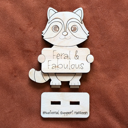Emotional Support Desk Animal, Desk Decor, Wooden Craft, DIY