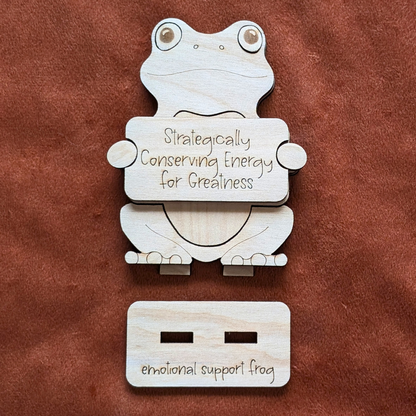 Emotional Support Desk Animal, Desk Decor, Wooden Craft, DIY