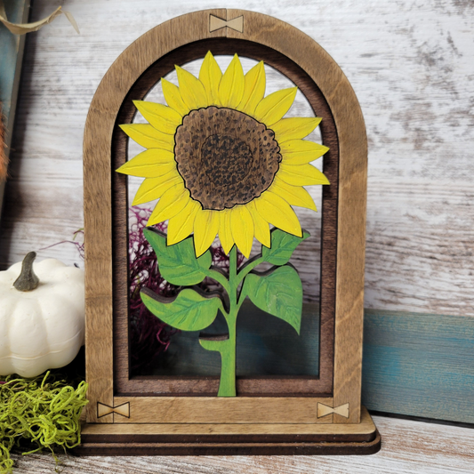 Sunflower Arch Mantle Decor