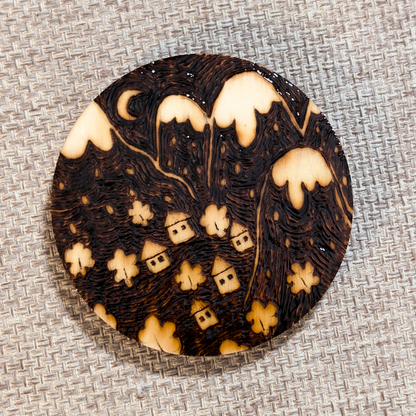 Single Coasters (Wood-Burned)