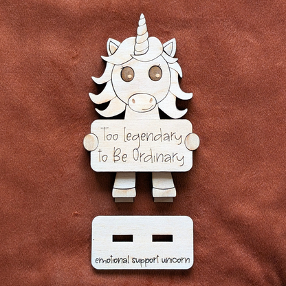 Emotional Support Desk Animal, Desk Decor, Wooden Craft, DIY