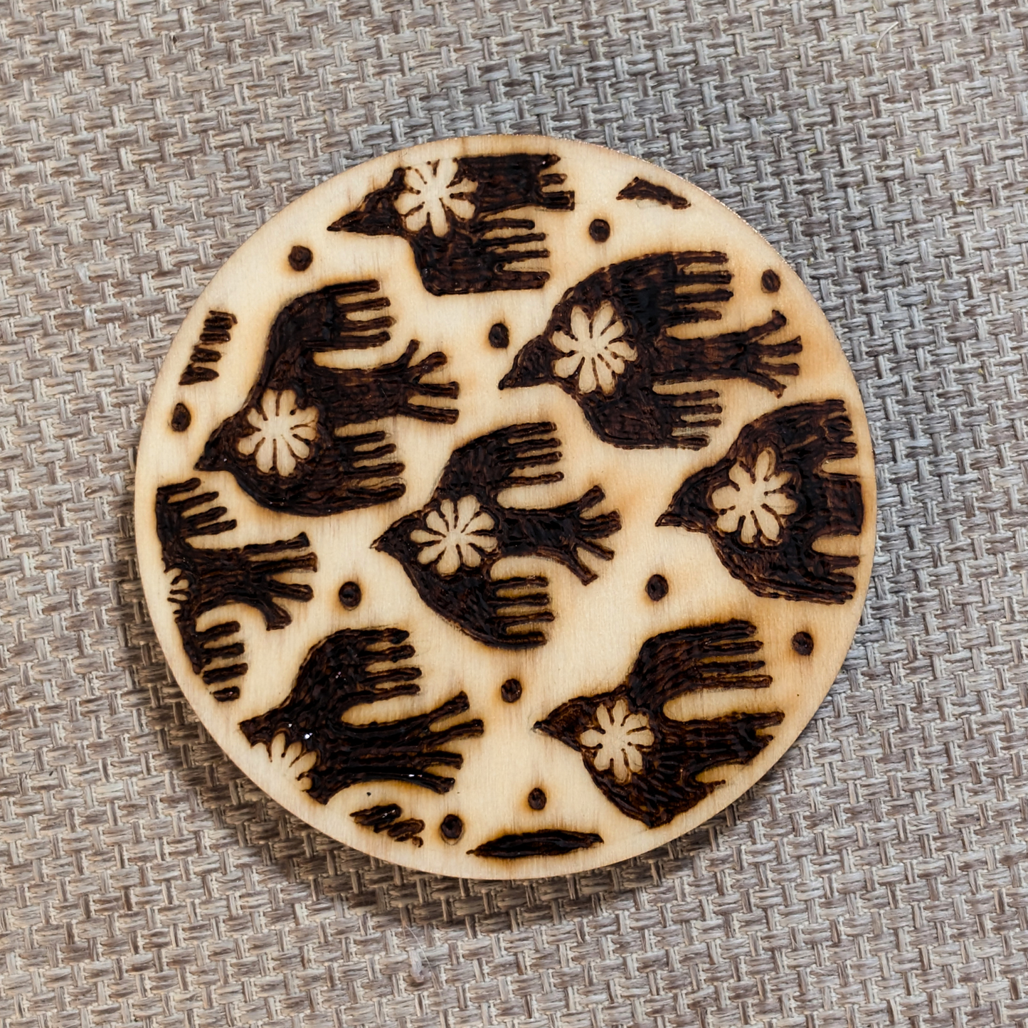 Single Coasters (Wood-Burned)