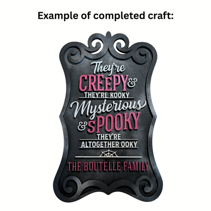 Spooky Your Family Name Sign DIY Craft Project Kit