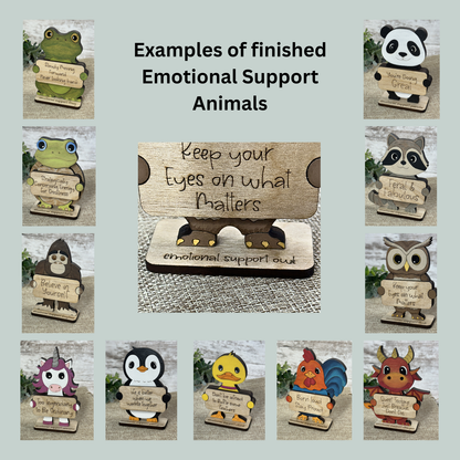Emotional Support Desk Animal, Desk Decor, Wooden Craft, DIY