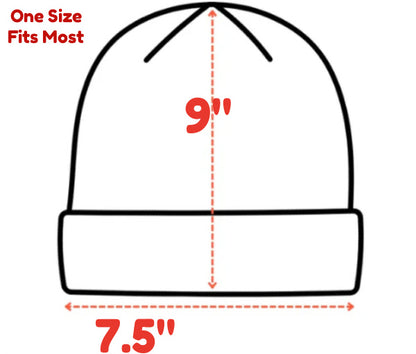 Beanies with pet quote patches
