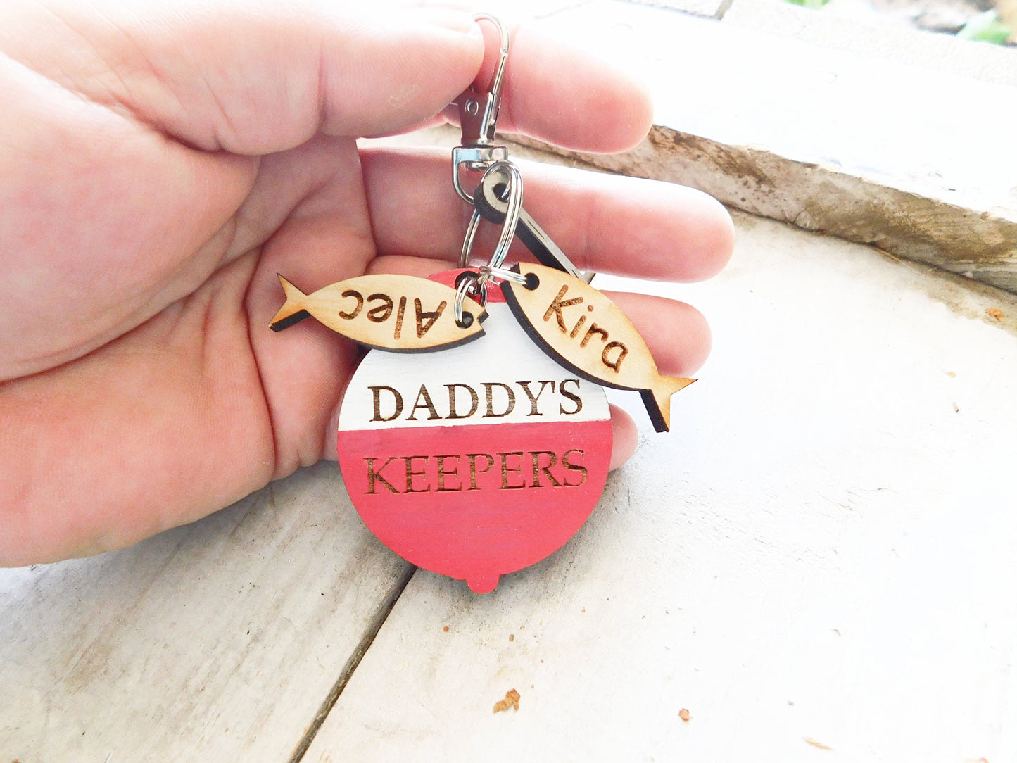 Daddy's Keepers Fishing Bobber Keychain