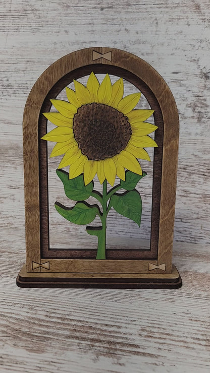 Sunflower Arch Mantle Decor
