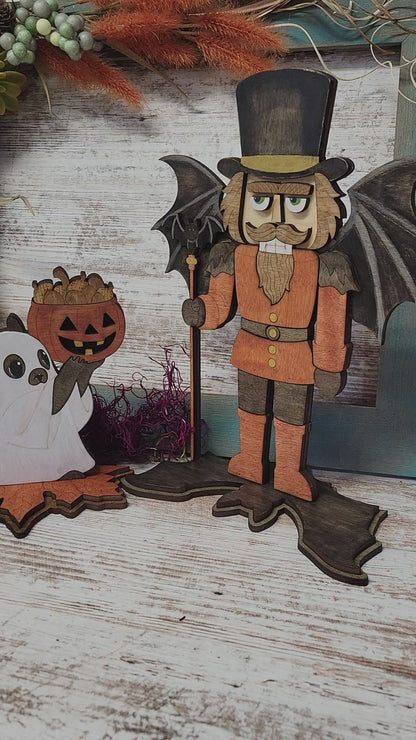 Nutcracker & Ghost Squirrel Mantle or Tabletop Display